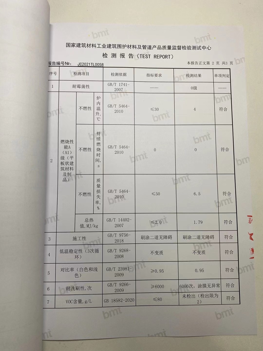 秦森2021年新版無機(jī)涂料檢驗報告